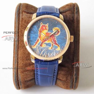 Perfect Replica FK Factory Ulysse Nardin Classico Dog Dial Blue Leather Strap Watches